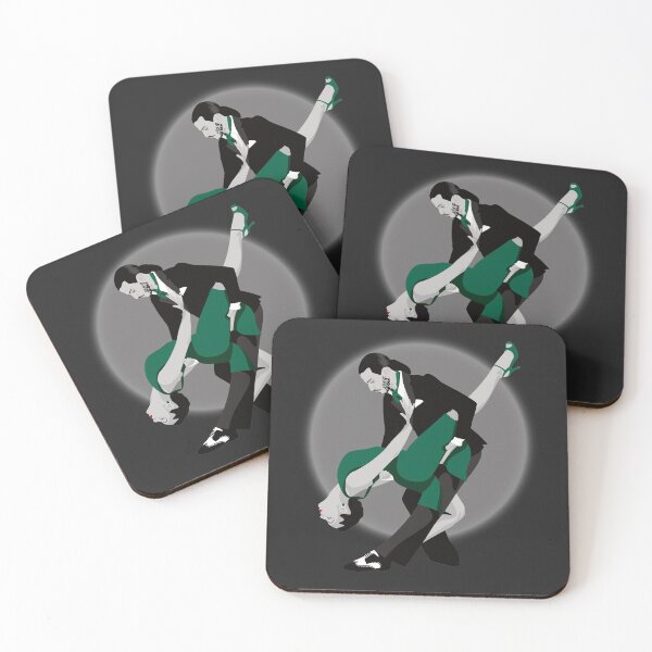 Item preview, Tango Dancers - Green & Grey designed and sold by ladyfacecreates.