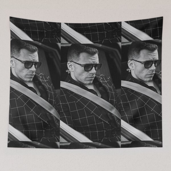 Item preview,  Sebastian Stan Photo Collage Blankets | Sebastian Stan Drive Stickers | Sebastian Stan 2021 Blanket designed and sold by momenus.