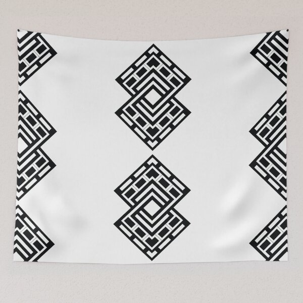 Item preview, Black and White Minimalist Art - Rhombus shape - black and white diamond shape designed and sold by allpalgo.