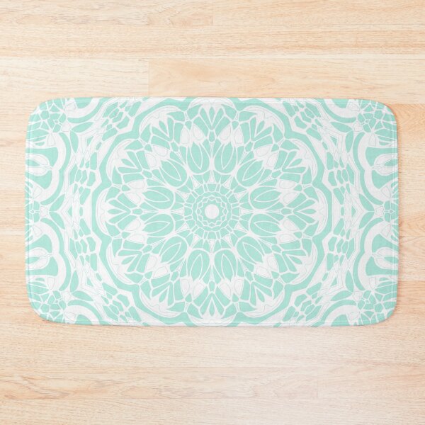 Item preview, Mint Green and White Mandala designed and sold by Kelly Dietrich Mandala & Fractal Art.