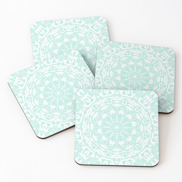 Item preview, Mint Green and White Mandala designed and sold by Kelly Dietrich Mandala & Fractal Art.
