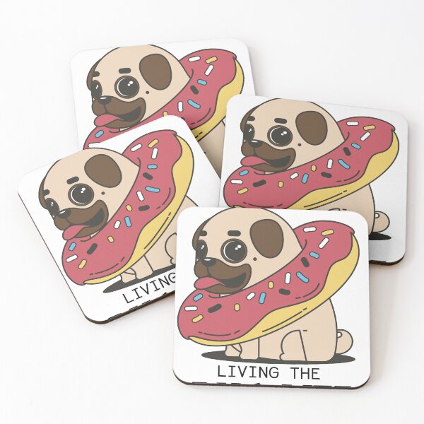 Item preview, Living the pug life - cute donut pug  designed and sold by Slaystyle.