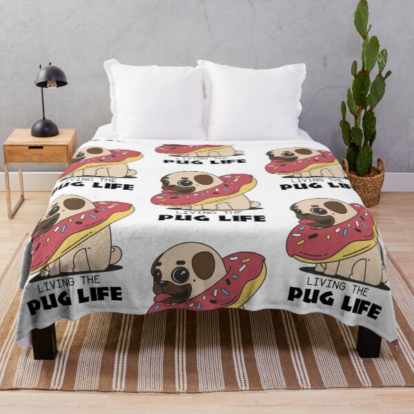 Item preview, Living the pug life - cute donut pug designed and sold by Slaystyle.