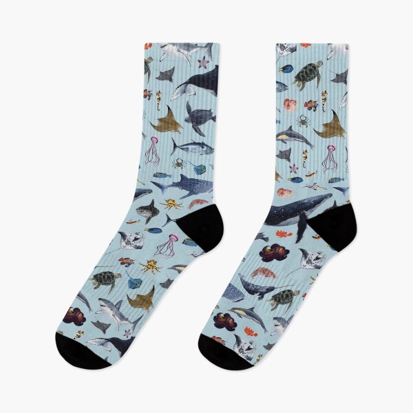 Item preview, SEA ANIMALS PATTERN (light blue) designed and sold by BEATRIZ ABAITUA.