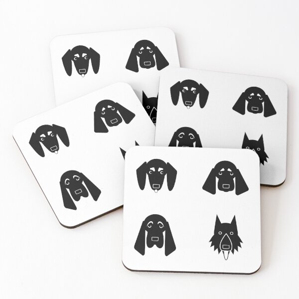 Item preview, Set of four dog icons: badger dog, spaniel, basset hound, shepherd dog designed and sold by Osting.