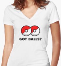 Got Pokemon Go Poke Balls? Women's Fitted V-Neck T-Shirt