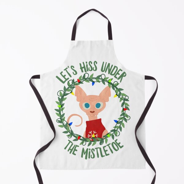 Item preview, Let's Hiss Under The Mistletoe Christmas Cat Pun designed and sold by curledup-cat.