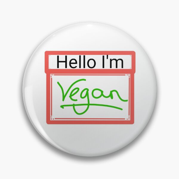 Item preview, Hello I'm vegan funny nametag  designed and sold by Thought2reality.