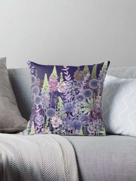 Item preview, Flower Meadow - Echinops, Lupins, Sea Holly, Alliums, Sidalcea designed and sold by Fiona Calder Designs.