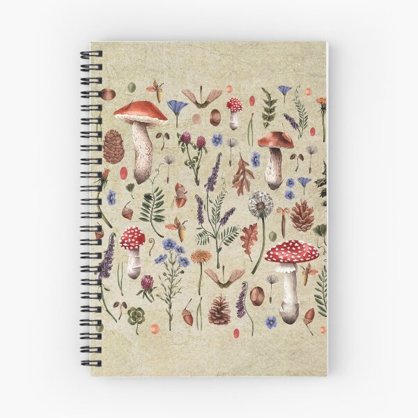Item preview, Retro botanical mushrooms, wildflowers décor, neutral colors floral design designed and sold by edgalum.