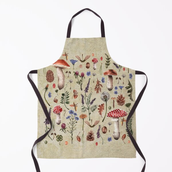 Item preview, Retro botanical mushrooms, wildflowers décor, neutral colors floral design designed and sold by edgalum.