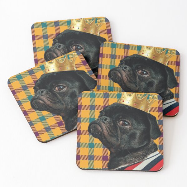 Item preview, King Pug on Tartan –2 designed and sold by cjgraphic.