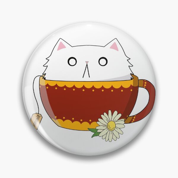 Artikelvorschau, Teetasse Katze Kamille entworfen und verkauft von Stickyourselfon.