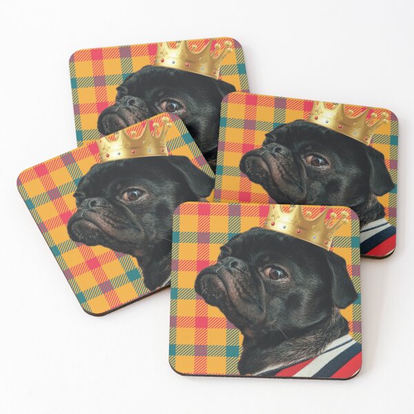 Item preview, King Pug on Tartan –3 designed and sold by cjgraphic.