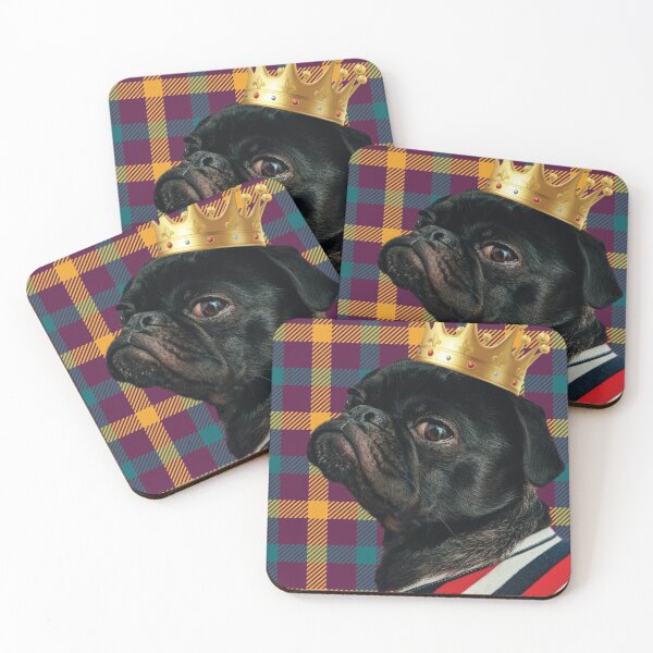 Item preview, King Pug on Tartan –4 designed and sold by cjgraphic.