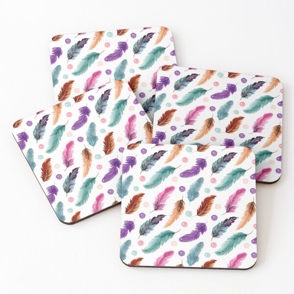 Item preview, Watercolor feather with pastel colors designed and sold by Mouatassem Zoui.