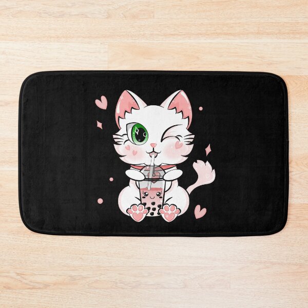 Item preview, Bubble Tea Cat Pastel Kawaii Strawberry Pink Boba designed and sold by ZNOVANNA.