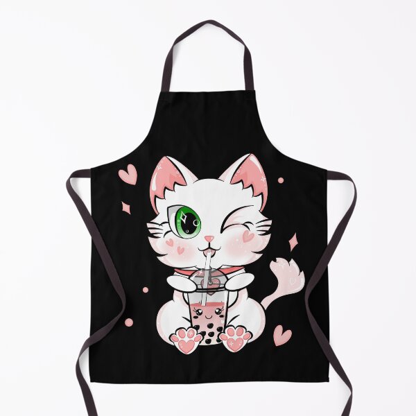 Item preview, Bubble Tea Cat Pastel Kawaii Strawberry Pink Boba designed and sold by ZNOVANNA.