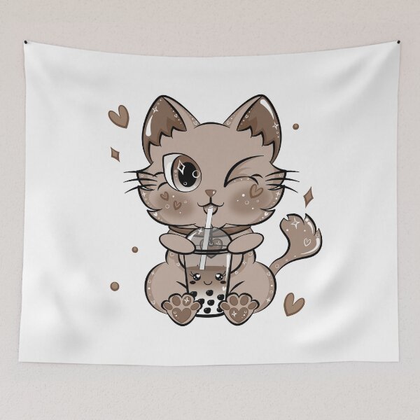 Item preview, Boba Tea Cat Cute Bubble Kawaii Caramel Tapioca designed and sold by ZNOVANNA.
