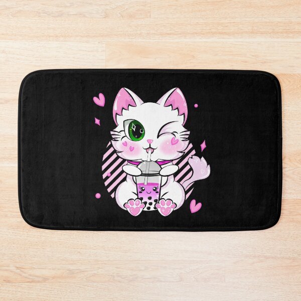 Item preview, Kawaii Bubble Tea Neko Cat Pink Tapioca Boba Kitty designed and sold by ZNOVANNA.
