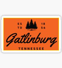 GATLINBURG TENNESSEE MOUNTAIN GREAT SMOKEY MOUNTAINS TYPOGRAPHY ORANGE Sticker