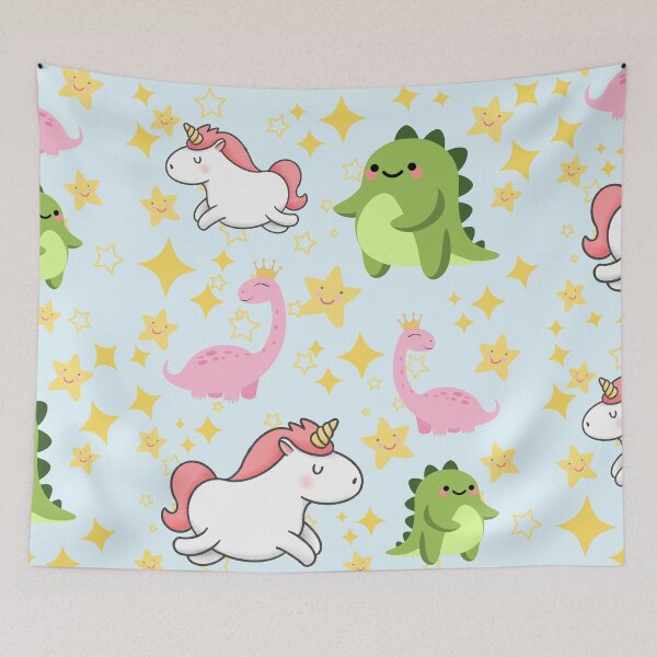 Item preview, Dinosaur and Unicorn Pattern designed and sold by SunnyAlloy.