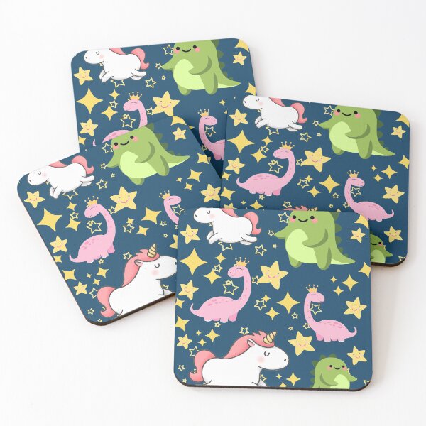 Item preview, Darker Dinosaur and Unicorn Pattern designed and sold by SunnyAlloy.