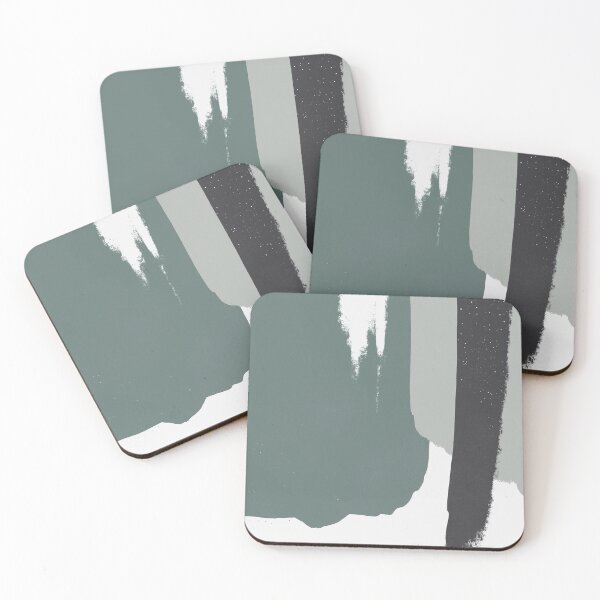 Item preview, Abstract Art Brush Stroke Shapes in Earthy Green  designed and sold by kasamor.