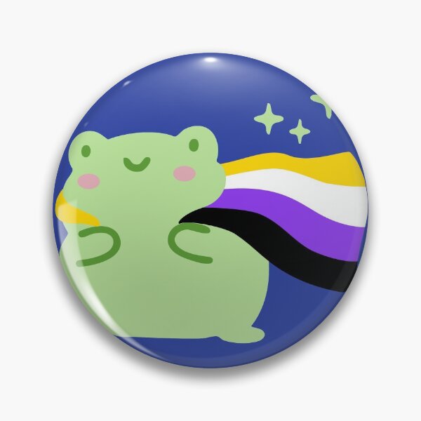 Item preview, LGBTQ Non-Binary Pride flag frog designed and sold by pookkudesign.