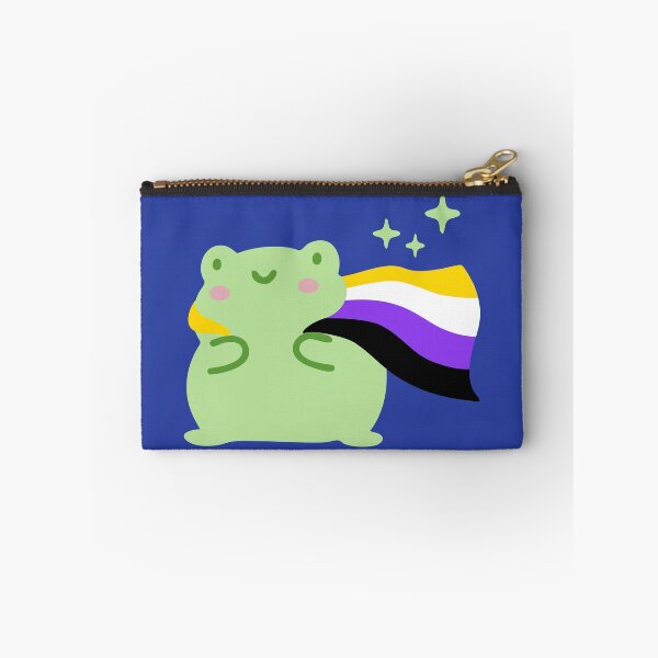 Item preview, LGBTQ Non-Binary Pride flag frog designed and sold by pookkudesign.