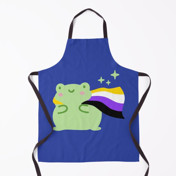 Item preview, LGBTQ Non-Binary Pride flag frog designed and sold by pookkudesign.