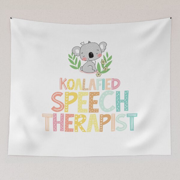 Aperçu de l'œuvre Orthophoniste Koalafied Speechie Rétro Koala Coloré créée et vendue par sweetheartistic.