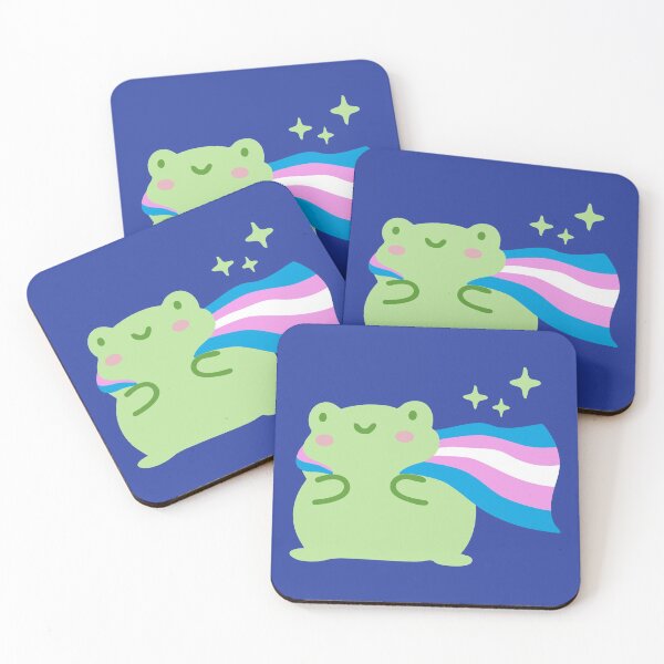 Item preview, LGBTQ Transgender Pride flag frog designed and sold by pookkudesign.