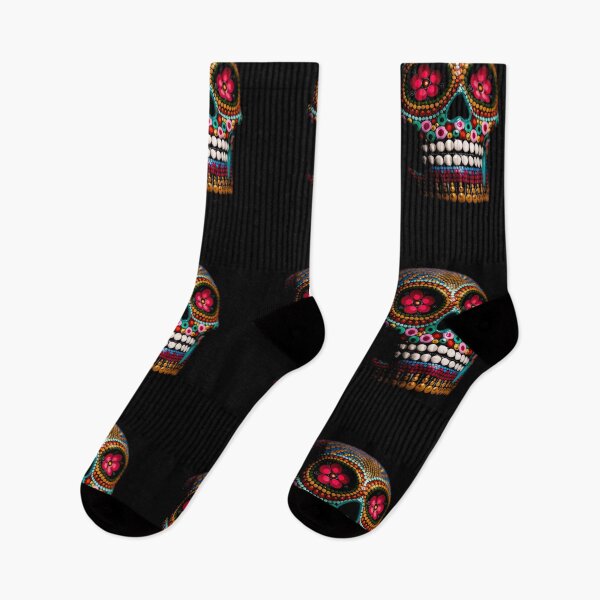 Item preview, Colourful skull designed and sold by peachy-leo.