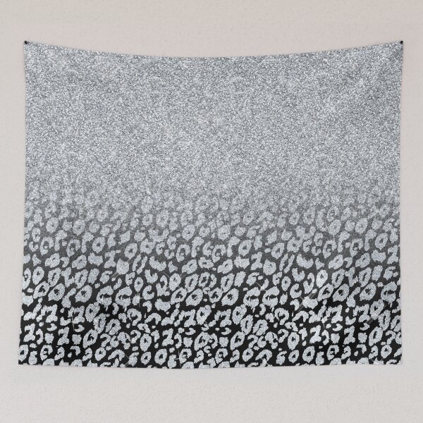 Item preview, Silver Glitter Leopard Ombre Black Print designed and sold by InovArtS.