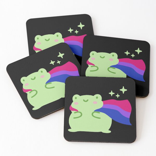 Item preview, LGBTQ Bisexual Pride flag frog designed and sold by pookkudesign.