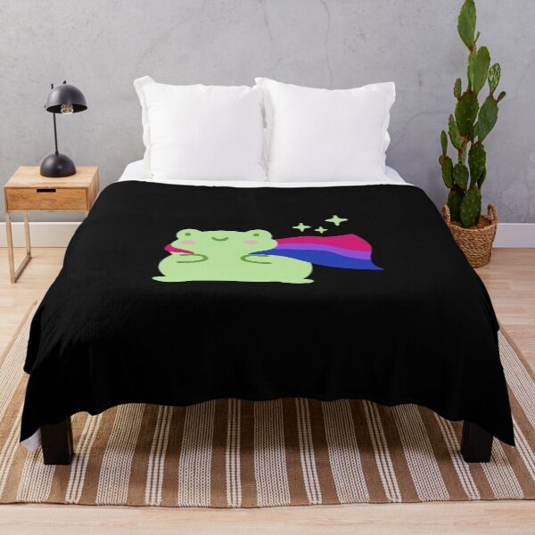 Item preview, LGBTQ Bisexual Pride flag frog designed and sold by pookkudesign.