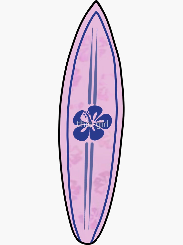Pegatina «Tabla de surf rosa» de thisgirl Redbubble