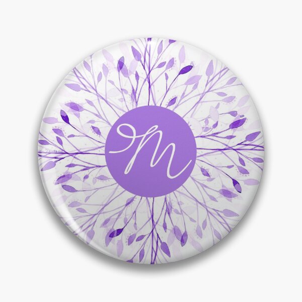 Item preview, Purple Delicate Floral Watercolor with Letter "M" Monogram Design designed and sold by MendiVernatter.