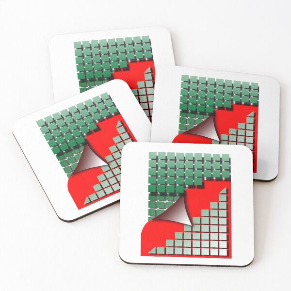 Item preview, Square (141. green, red,) graphic, art, decorative, digital, construction, abstract, designed and sold by Paszkan.