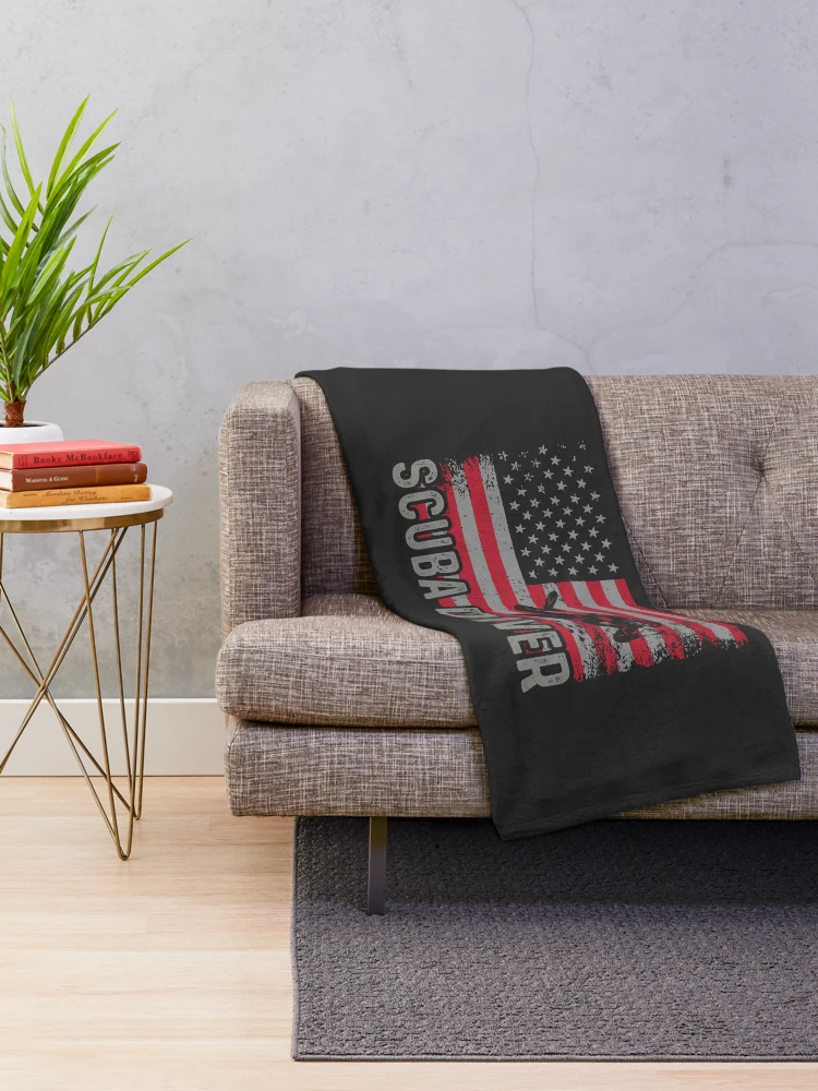 Thumbnail 2 of 6, Throw Blanket, Scuba diver designed and sold by Risala.