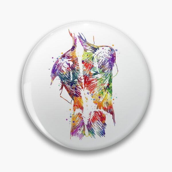 Item preview, Human Back With Muscles Colorful Watercolor Gift designed and sold by LotusGifts.