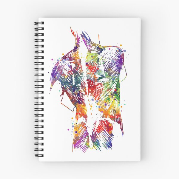 Item preview, Human Back With Muscles Colorful Watercolor Gift designed and sold by LotusGifts.