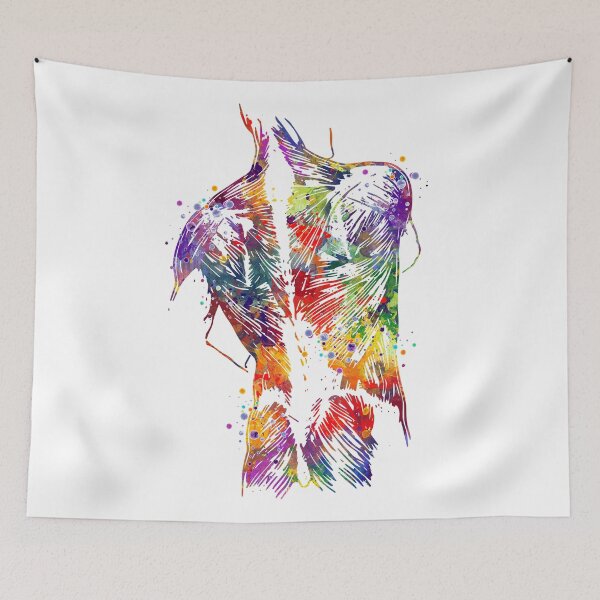 Item preview, Human Back With Muscles Colorful Watercolor Gift designed and sold by LotusGifts.