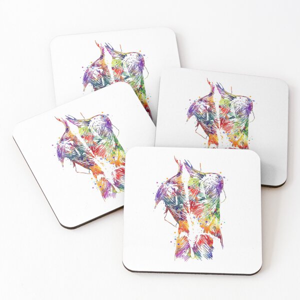 Item preview, Human Back With Muscles Colorful Watercolor Gift designed and sold by LotusGifts.