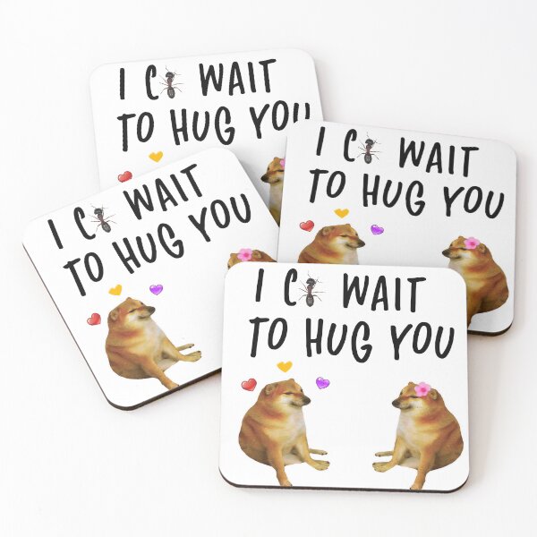 Item preview, i cant wait to hug you cheems doge meme designed and sold by therustyart.