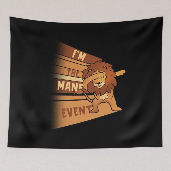 Item preview, I'm The Mane Event Dabbing Lion Pixel Stretch designed and sold by OmmeDesigns.