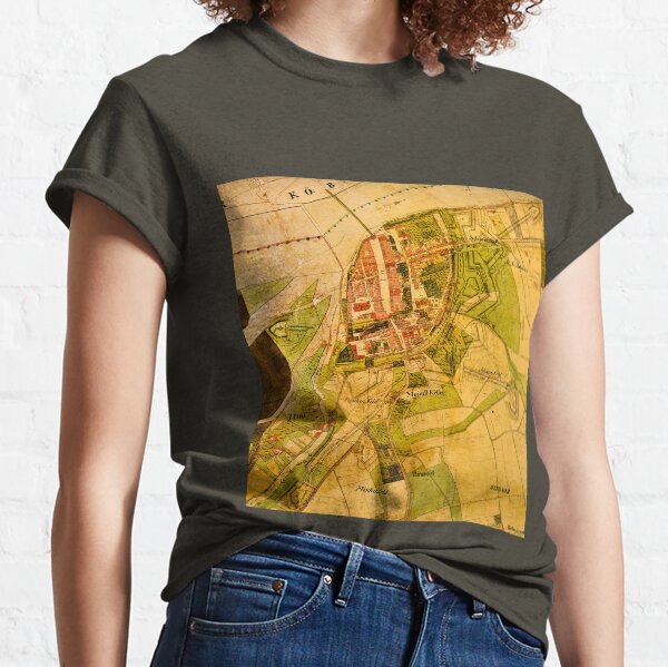 Historischer Kataster, Urmappe 1829 Plan mit Bastionärer Festung von Braunau c. Classic T-Shirt