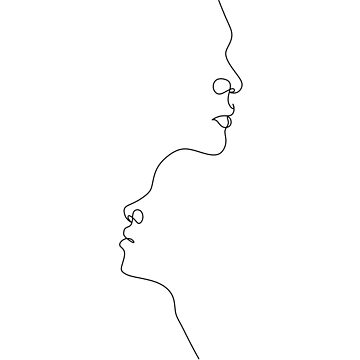 Line Art Face Abstract Art One Line Minimal' Sticker