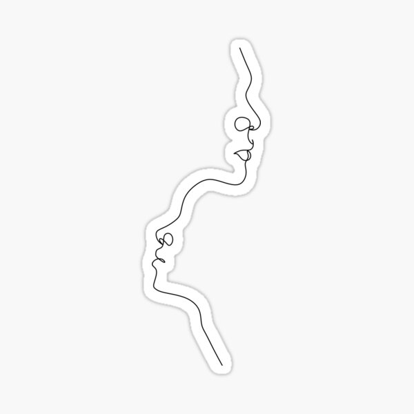 Line Art Face Abstract Art One Line Minimal' Sticker